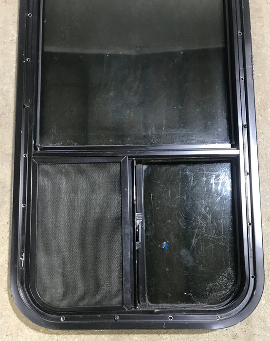 Used Black Radius Opening Window : 17 1/2" W x 39 1/2" H x 1 7/8" D