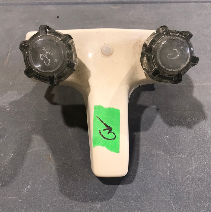 Used 4" Bathroom Faucet, Bone, Smoked Knobs