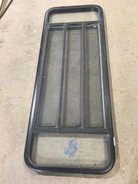 Used Black Radius Opening Window : 60" W x 21 3/4" H x 2" D