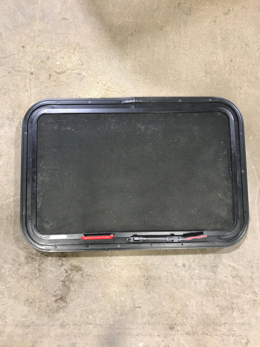 Used Black Radius Emergency Opening Window : 29.5" X 19.5" X 1.5"