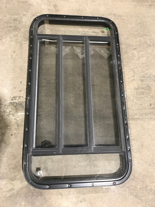 Used Black Radius Opening Window : 42 1/2" W x 22 1/2" H x 1 1/2" D