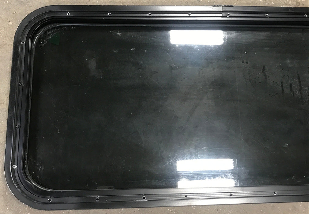 Used Black Radius Non Opening Window : 17 1/2" W x 39 1/2" H x 1 7/8" D