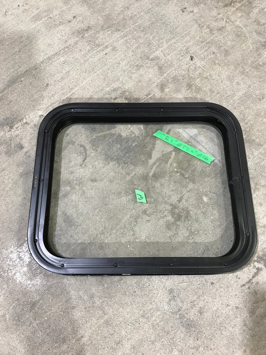 Used Black Radius Non Opening Window : 21 1/2" W X 17 1/2" H X 2" D