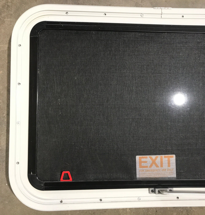Used White Radius Emergency Opening Window : 29 1/2" W x 19 1/2" H x 1 7/8" D