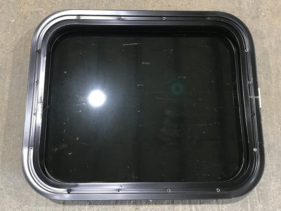 Used Black Radius Non Opening Window : 21 1/2" W x 17 1/2" H x 1 7/8"