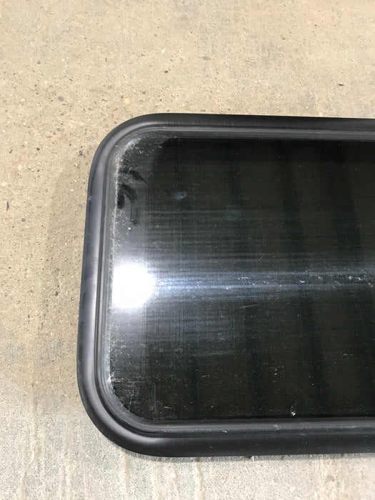 Used Black Radius Non Opening Window : 21 1/2" W x 17 1/2" H x 1 7/8"