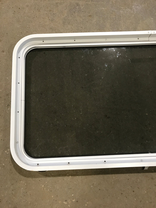 Used White Radius Non Opening Window : 47 3/4" W x 21 1/2" H x 2" D