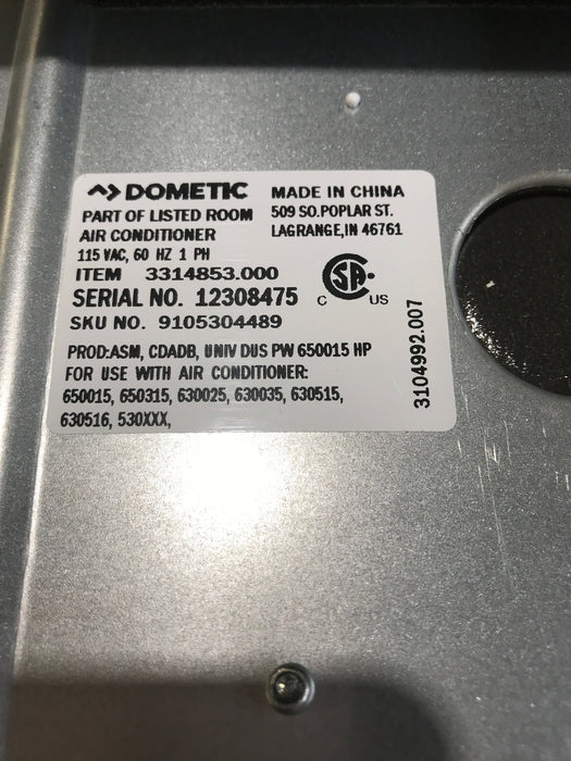 Used Dometic Ceiling Assembly, Manual Control, Non-Ducted - 3314853.000