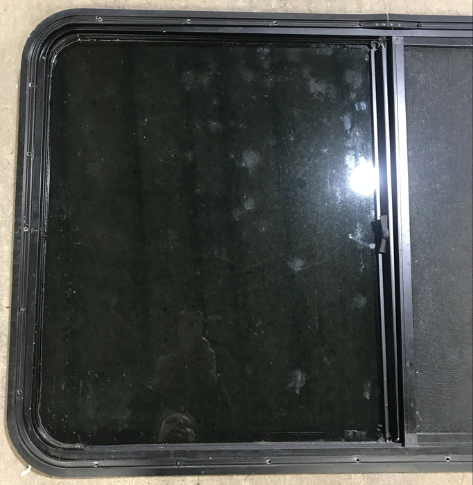 Used Black Radius Opening Window : 47 5/8" W x 28 1/2" H x 1 7/8" D