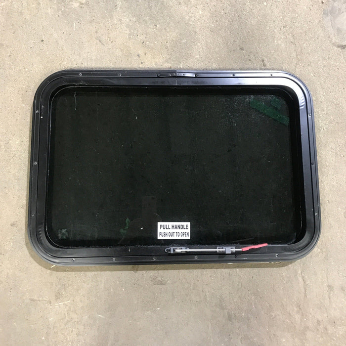 Used Black Radius Emergency Opening Window : 29.5" X 19.5" X 1.5"