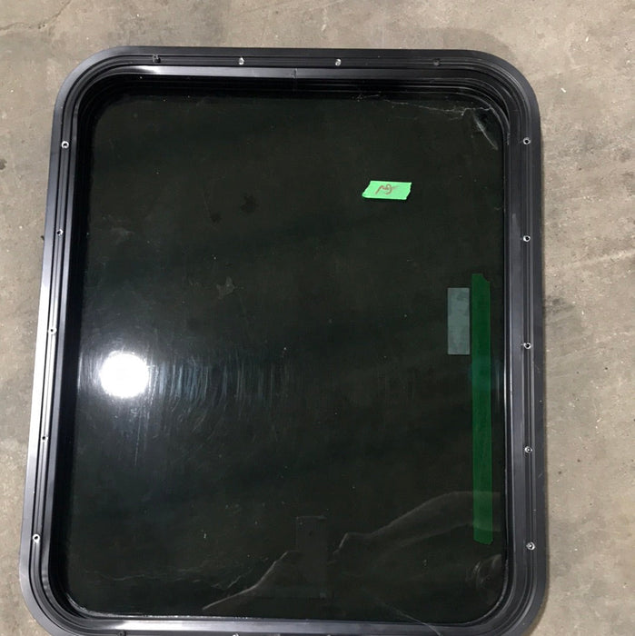 Used Black Radius Non Opening Window : 28 3/4 X 23 1/2 X 2" D