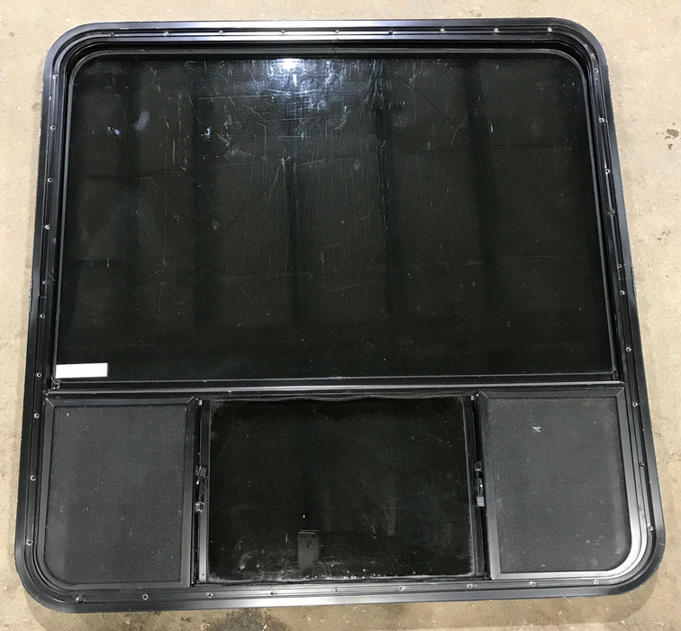 Used Black Radius Opening Window : 39 1/2" W x 39 1/2" H x 1 7/8" D