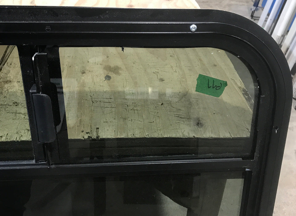Used Black Radius Opening Window : 35 3/4" W x 36" H x 3/4"
