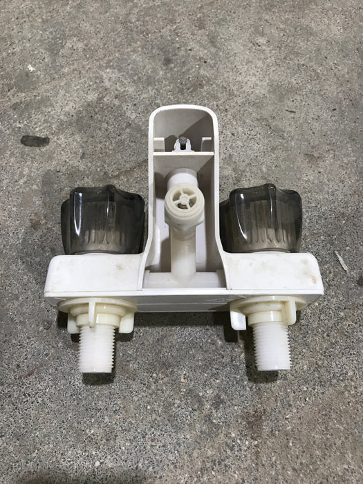 Used 4" Shower Faucet With Diverter, Bone, Smoked Knobs
