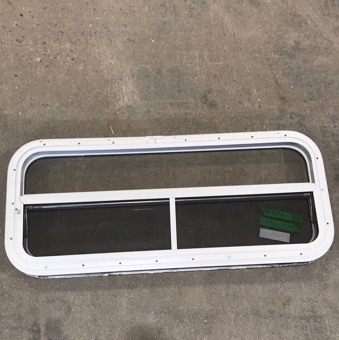 Used White Radius Opening Window : 35 1/2" W X 14 1/2" H X 1 3/4" D