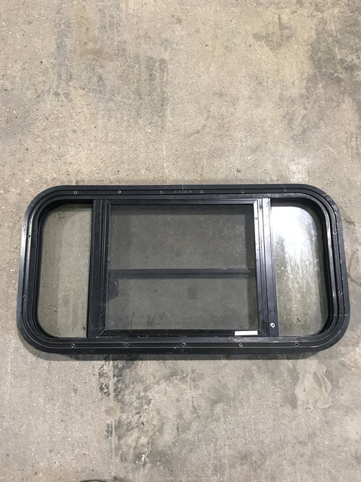 Used Black Radius Opening Window : 29 1/2" W x 14 1/2" H x 2"