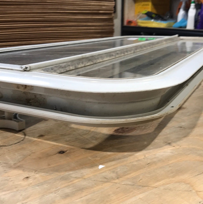 Used White Radius Opening Window : 35 1/2" W X 14 1/2" H X 1 3/4" D