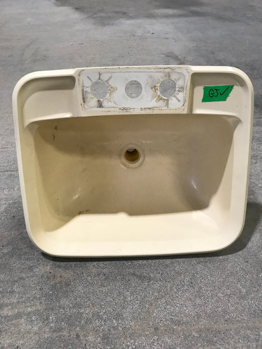 Used Bathroom Sink, Bone - 14 1/2" x 12 1/2" x 5"D