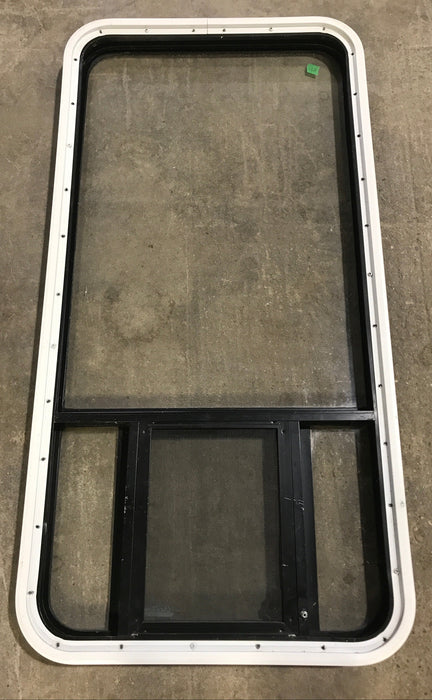 Used Black Radius Opening Window : 23" W x 47 1/2" H x 1 7/8" D