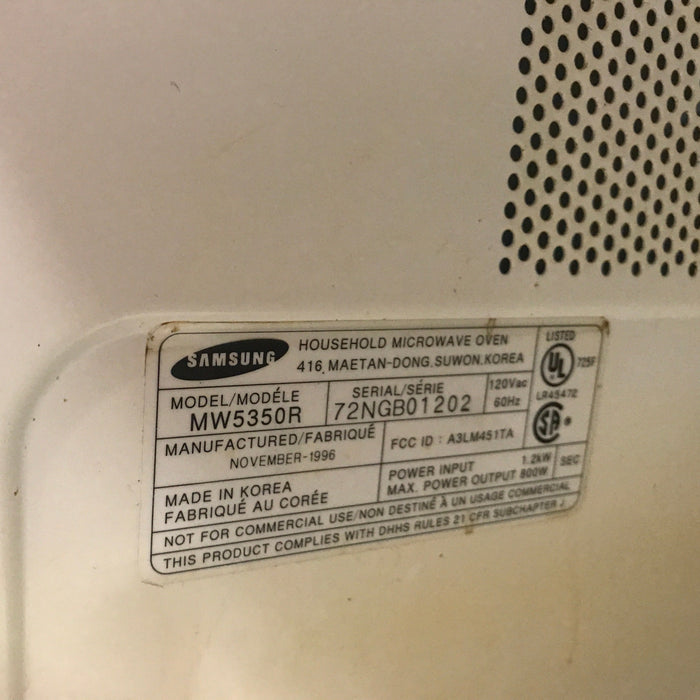 Used Samsung RV Microwave 20 1/2" W x 11 3/4" H x 13 3/4" D