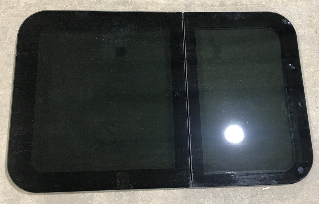 Used Black Radius Frameless Opening Window : 39 1/4 X 23 1/2 X 1 1/2" D