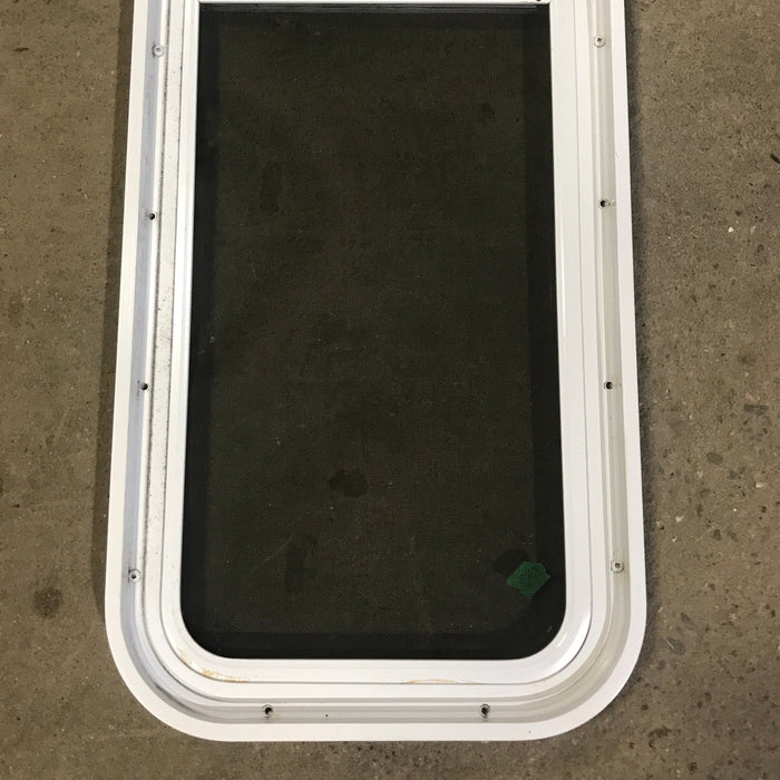 Used White Radius Opening Window : 48" W x 14 3/4" H x 1 7/8" D