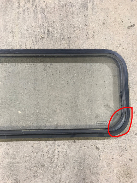 Used Black Radius Non Opening Window : 41 3/4" W x 14 3/4" H x 1 1/2" D