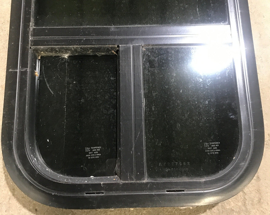 Used Black Radius Opening Window : 13 1/2" W x 25 1/2" H x 1 7/8" D