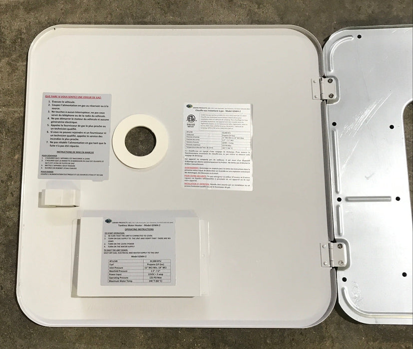 Used Girard 10 Gallon Water Heater Door Kit, White - 2GWHDAS10