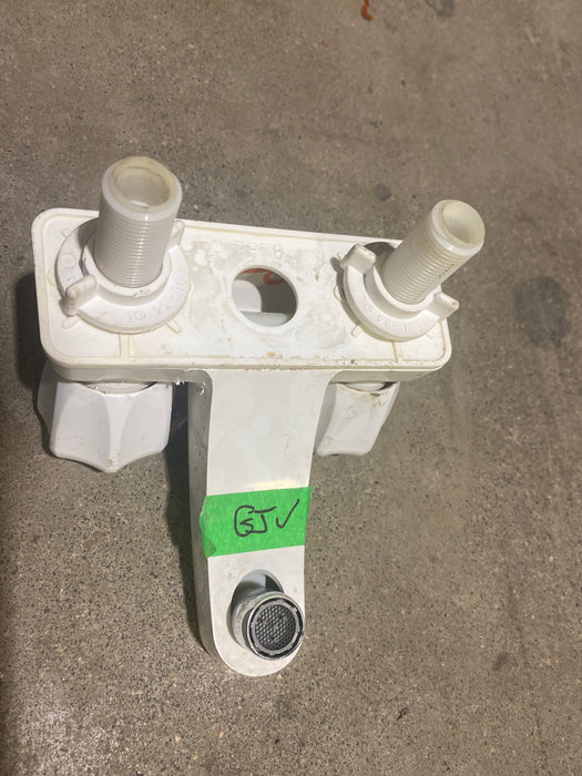 Used 4" Bathroom Faucet, Off White, Off White Knobs