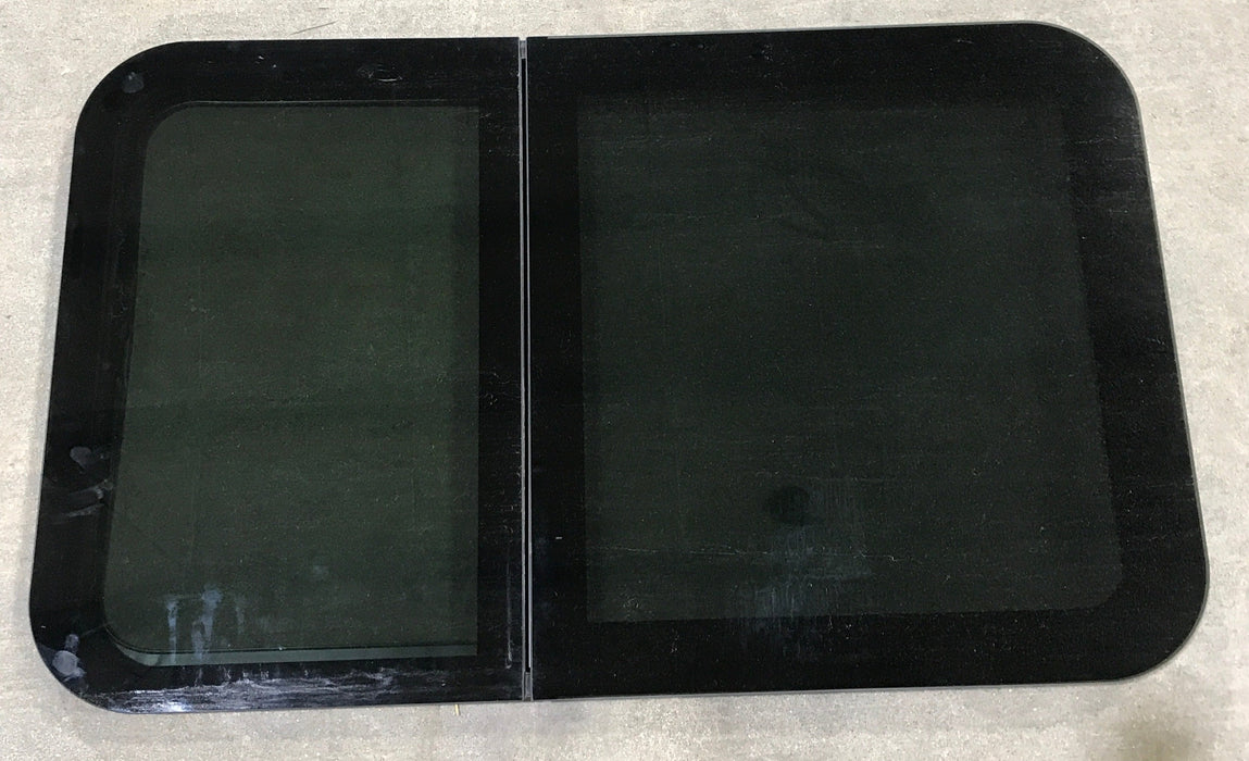 Used Black Radius Frameless Opening Window : 39 1/4 X 23 1/2 X 1 1/2" D