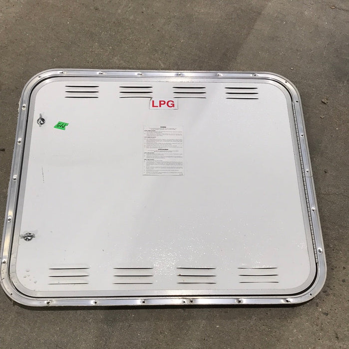 Used Square Cornered Propane cargo Door 29 3/4" W x 25 3/4" H X 3/4" D