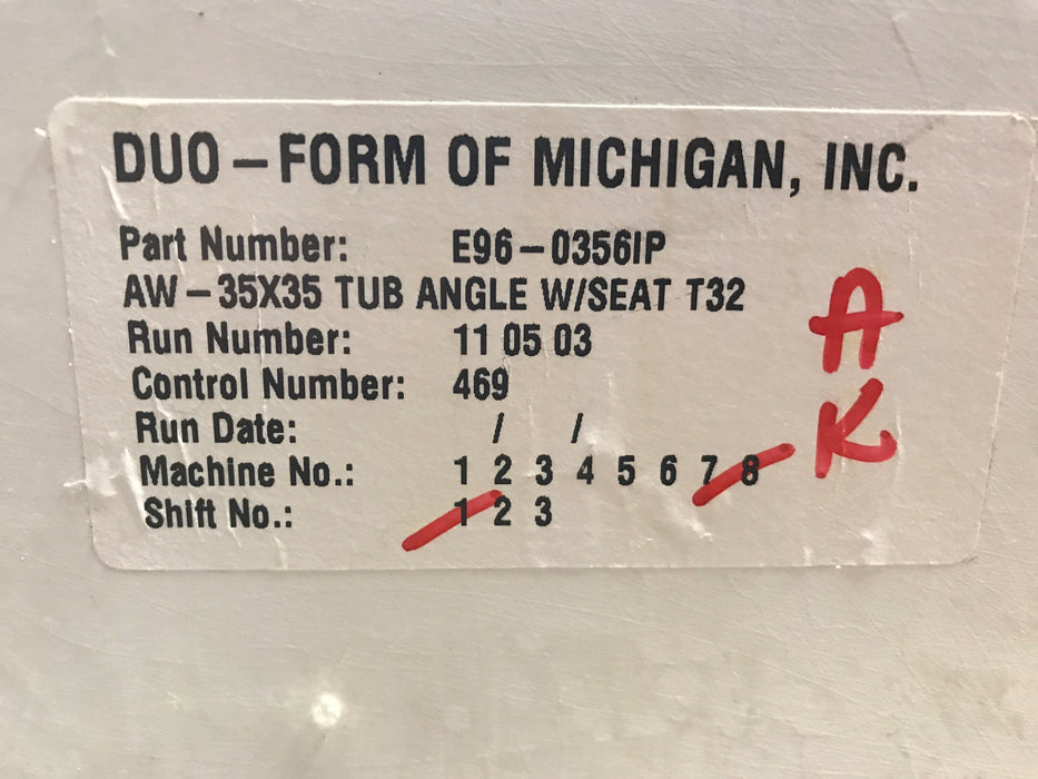 Used Shower Base/ Pan, With Seat