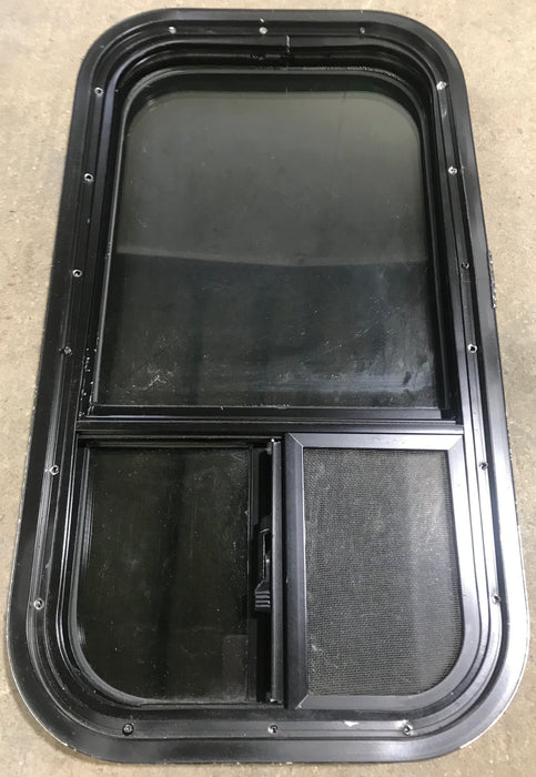 Used Black Radius Opening Window : 13 1/2" W x 25 1/2" H x 1 7/8" D