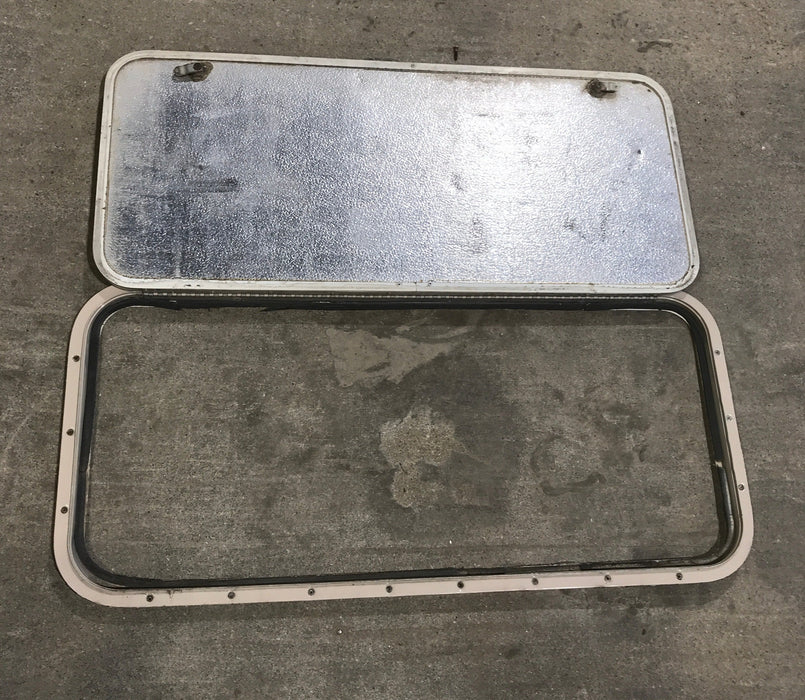 Used Radius Cornered Cargo Door 35 3/4" W x 16" H x 1/2" D - Young Farts RV Parts