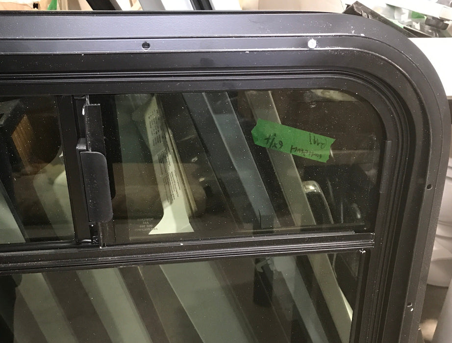 Used Black Radius Emergency Opening Window : 35 3/4" W x 36" H x 3/4"