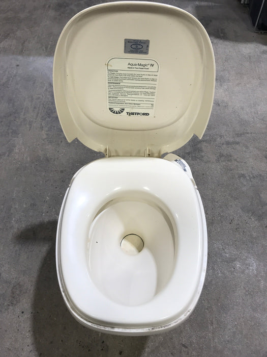 Used Complete Thetford Toilet, Hand Flush, High Profile, Off-White - AQUA MAGIC IV , 20920