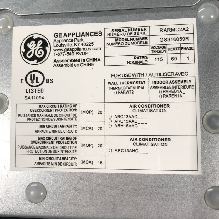 Used G&E Main Control Board, Single Zone - RARMC1A