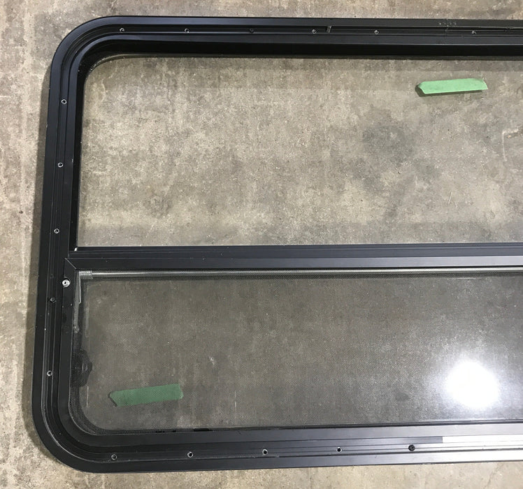 Used Black Radius Opening Window : 45 1/2" W x 25 1/2" H x 2" D
