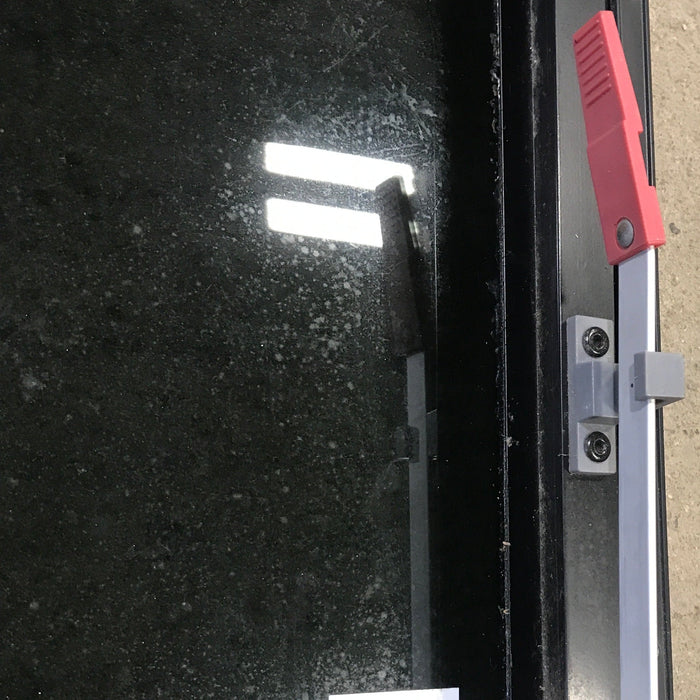 Used Black Radius Emergency Opening Window : 29.5" X 19.5" X 1.5"