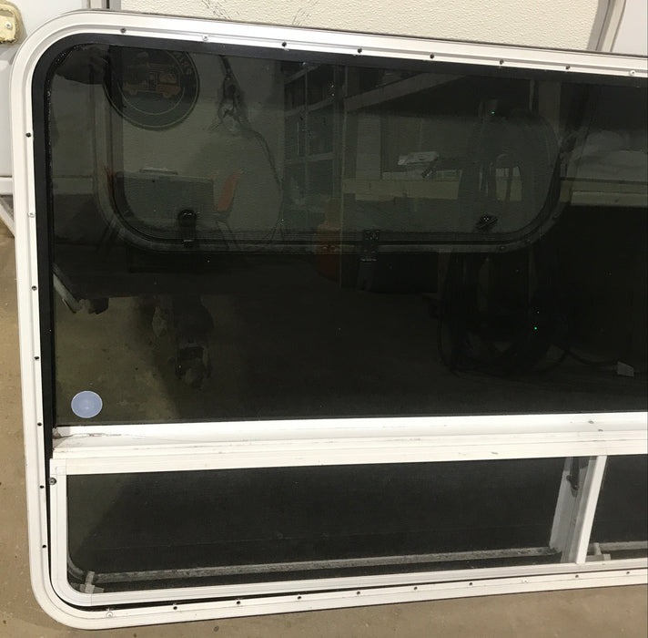 Used White Radius Opening Window : 71 1/2" W x 34 1/2" H x 1 7/8" D