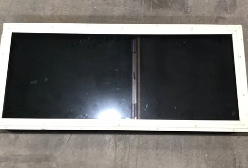 Used Brown Radius Dual Pane-Storm Window : 54 1/2" W x 23 3/8" H x 3/4" D - Young Farts RV Parts