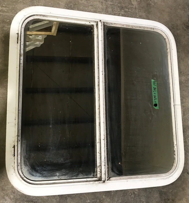 Used White Radius Opening Window : 26 1/2" W x 26 1/2" H x 2" D