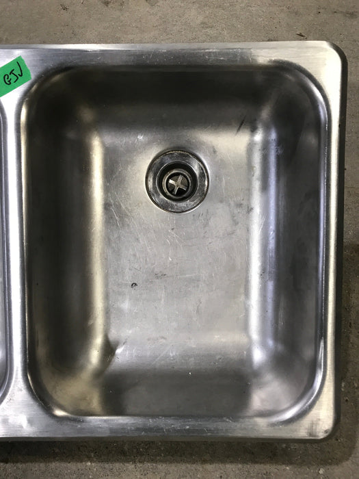 Used Double Kitchen Sink 25” W X 15 1/2” L