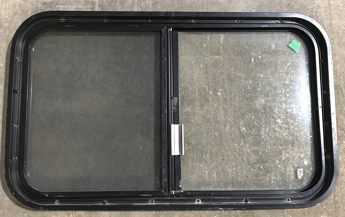 Used Black Radius Opening Window : 30 1/4" W x 17 3/4" H x 1 7/8" D