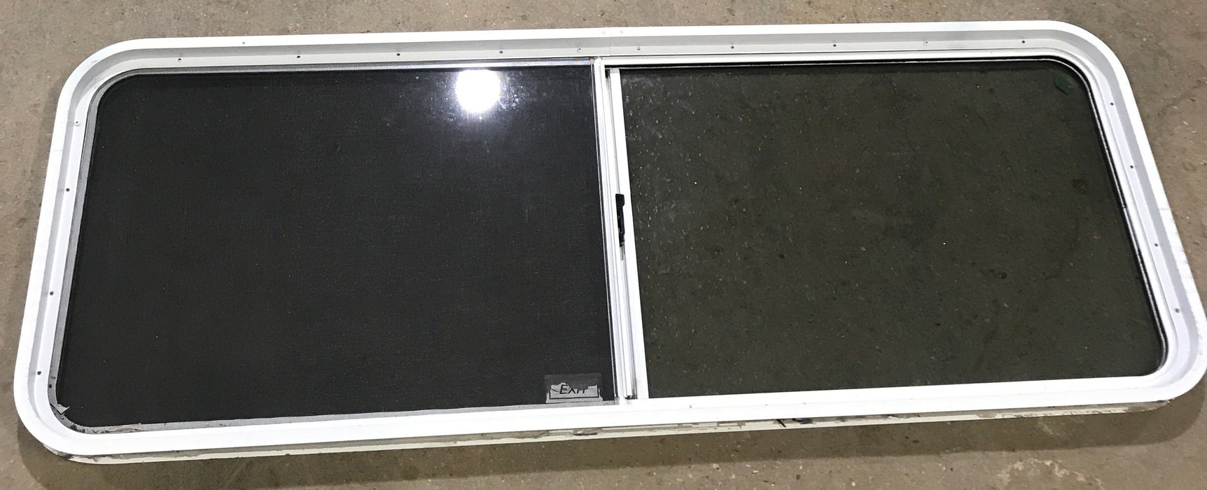 Used White Radius Opening Window : 60" W x 21 1/2" H x 2" D