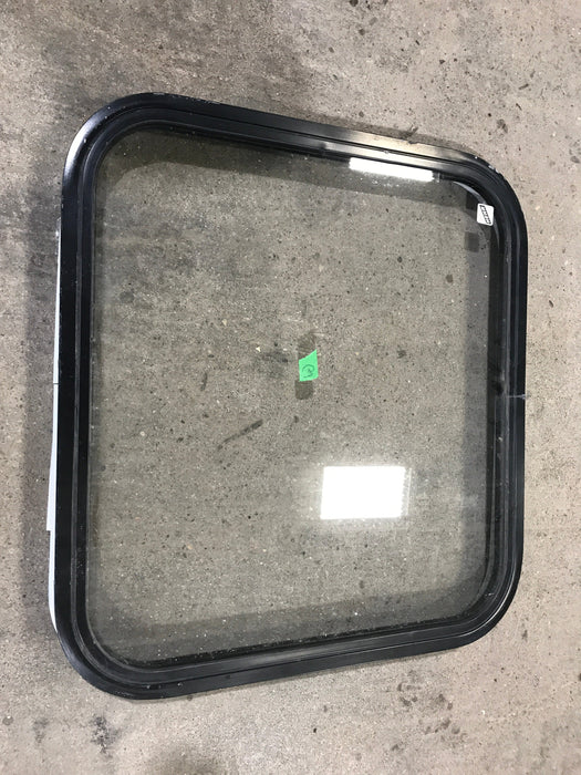 Used Black Radius Non-Opening Window : 23" W X 22" H X 2" D