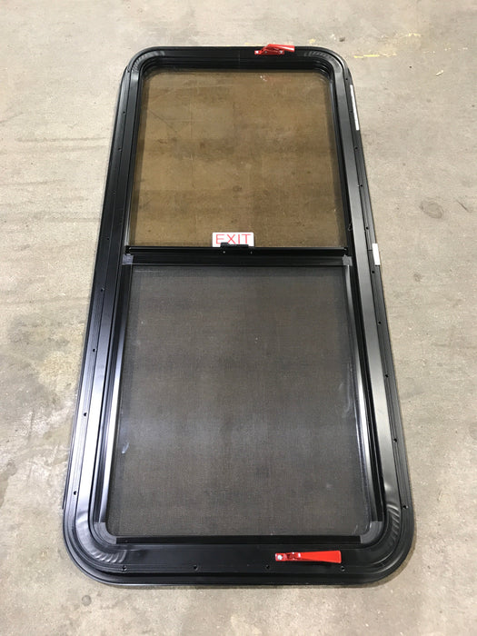 Used Black Radius Emergency Opening Window : 23 1/2" W x 39 1/2" H x 1 1/2" D