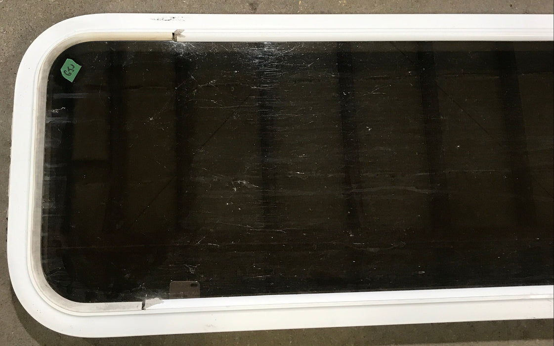 Used White Radius Non Opening Window : 45 1/2" W x 15 1/2" H x 1 7/8" D