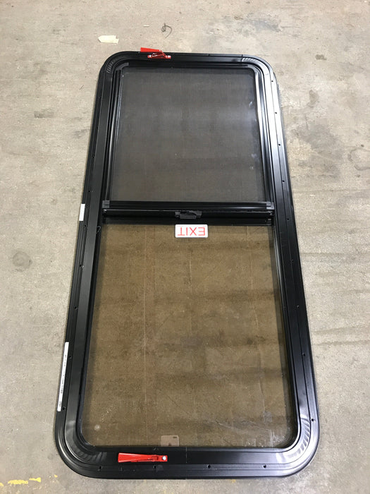 Used Black Radius Emergency Opening Window : 23 1/2" W x 39 1/2" H x 1 1/2" D